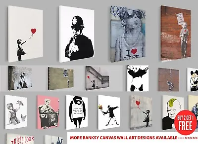 Banksy Street Art Canvas Collection- Wall Art Decor Various Sizes • £16.99