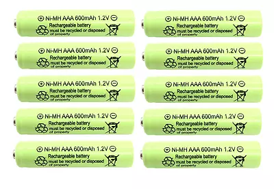 10-PCS AAA 600mAh Ni-Mh Rechargeable Battery NIMH Solar Lights RELIGHTABLE D10 • $10.49