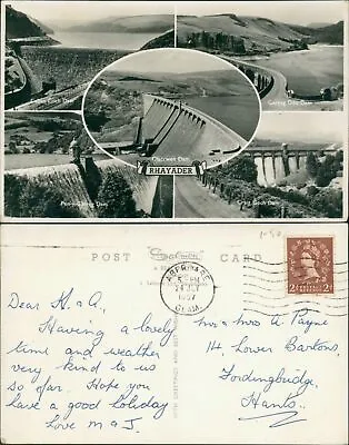 Rhayader 5 Views Dams GB 1957 Cancel J Salmon RP Real Photo • £5.10