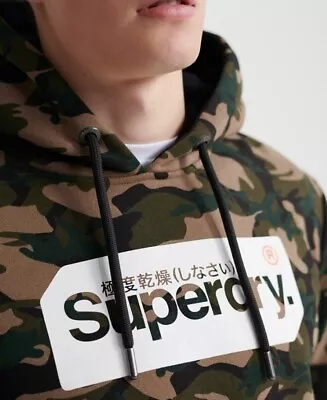 SuperDry Core Logo Camo Hoodie - Size Men's MEDIUM  • $32