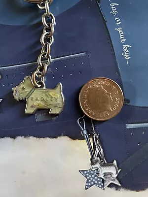 £9 • Buy Radley Metal Floral Dog Tag / Bag Charm / Key Ring.