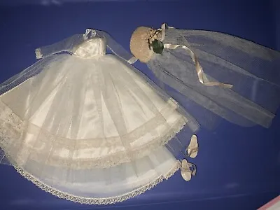 Vintage 1957 Vogue Jill Doll Bridal Gown Veil Headpiece Shoes Slip #7515 • $38.88