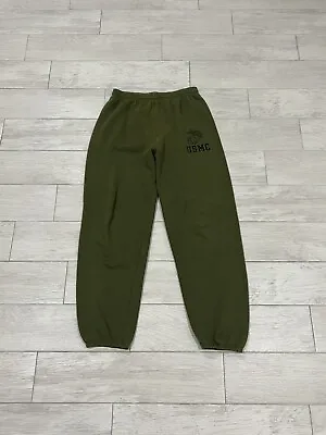 Vintage 90s USMC Made In USA Green Sweatpants Joggers Men’s Size M • $24.97