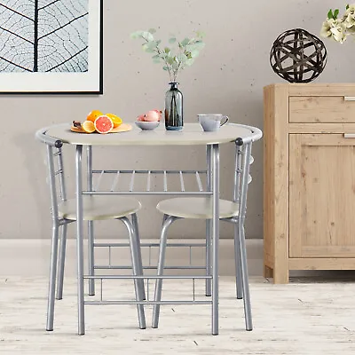 $115.95 • Buy Giantex 3Pcs Modern Dining Table Set 1 Desk & 2 Chairs  Metal Frame Kitchen Cafe