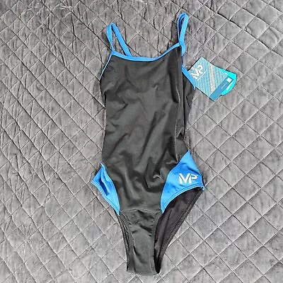 Aqua Sphere MP Michael Phelps Women's Black Blue One Piece Swimsuit - SW2520 • £21.19