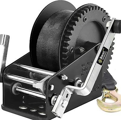 £87.40 • Buy Bravex Boat Trailer Winch 3500lbs With 33ft Strap, Heavy Duty Hook Portable Hand