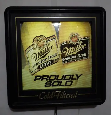 Vintage 1991 Miller Genuine Draft Beer MGD Lighted Motion Screen Sign • $195