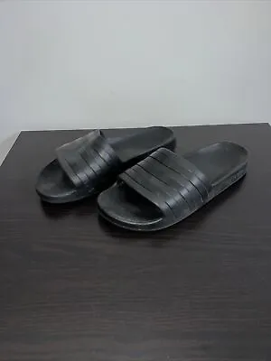 $30 • Buy Adidas Adilette Slides Sandals - Unisex - Black Mens US9 Womens US10 (B8)