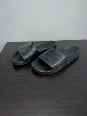 $30 • Buy Adidas Adilette Slides Sandals - Unisex - Black Mens US9 Womens US10 (B8)