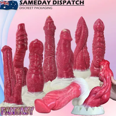 XL Fantasy Realistic Dildo Dong Silicone Penis Anal Plug Vagina Adult Sex Toy • $49.95