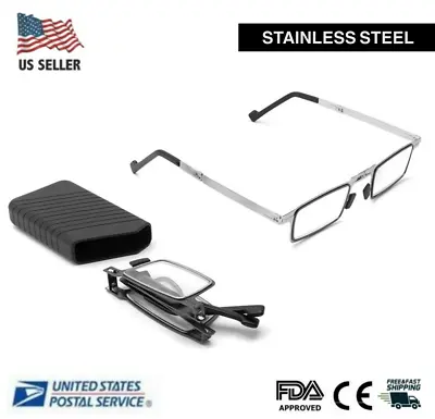 Foldable Reading Glasses Blue Light Protect Stainless Steel Frame • $14.88