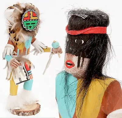 Vintage Native American Wooden Hopi Kachina Doll Sunface R. Tom Southwestern Art • $59.99