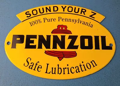 Vintage Pennzoil Gasoline Porcelain Sound Z Lube Oil Service Station Pump Sign • $124.37