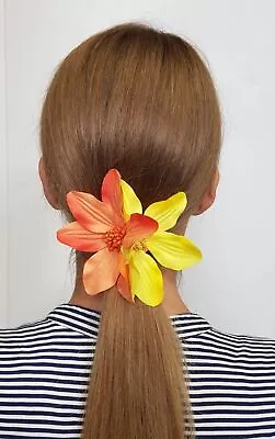 New Claire's Women's Girls 1 Piece Yellow Orange Lily Flower Hair Clip • £7.06