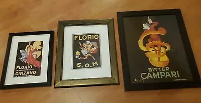 3  Professional Framed Art Vintage Print  Advertising Butter Campari Florio  • $75