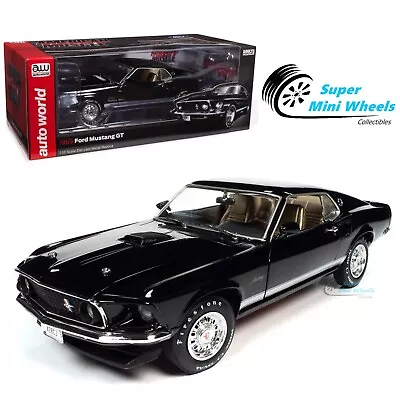 Auto World 1:18 - 1969 Mustang GT 2+2 American Muscle - Black - AMM1292 • $99.98