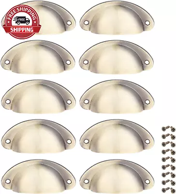 10PCS Brushed Nickel Cup Handles Antique Brass Cabinet Pulls For Drawer Dresser • $15.84