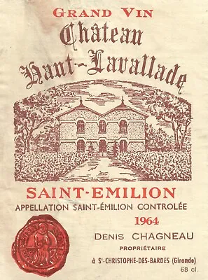 1960's-70's Grand Vin Chateau Haut-Lavallade VTG French Wine Label Original A332 • $11.97