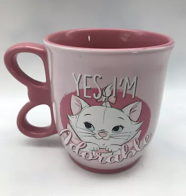 Disney The Aristocats Marie “I’m Adorable” Mug White Kitten Girl Pink Gift Cup • $19.95