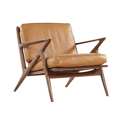 Poul Jensen For Selig Mid Century Danish Walnut Z Lounge Chair • $3847