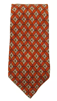 Vtg Richel Necktie Neiman Marcus Orange Geometric Pure Silk Handmade Spain 58.5  • $36.95
