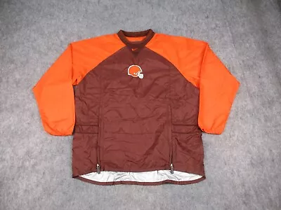 VTG Cleveland Browns Jacket Mens Large Pullover Windbreaker Nike Center Swoosh • $39.99