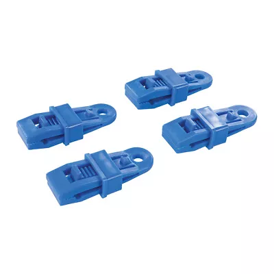 SILVERLINE REUSABLE TARPAULIN CLIPS CLIP ON TARPAULIN EYELETS DURABLE Pack Of 4 • £3.99