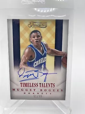 2013-14 Panini Timeless Treasures Talents Auto Ruby #91/99 Muggsy Bogues #39 • $16.99