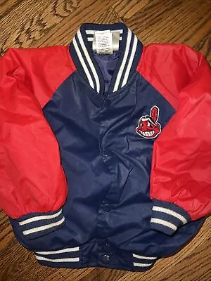 CLEVELAND INDIANS Jacket VTG Windbreaker 3T Rare MLB AL Chief Wahoo • $39