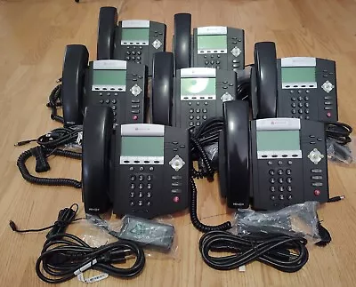 Lot Of 7 Polycom SoundPoint IP 450 Digital Telephones Multi Line Desk Phones • $35