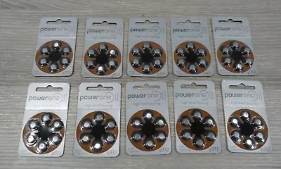 Power One High Level Hearing Aid Batteries P312 - 10 Packs Of 6 Batteries Each • $14.99