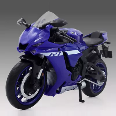 1:12 Yamaha YZF-R1M 2022 Motorcycle Model Toy Diecast Kids Toys For Boys Blue • £22.63