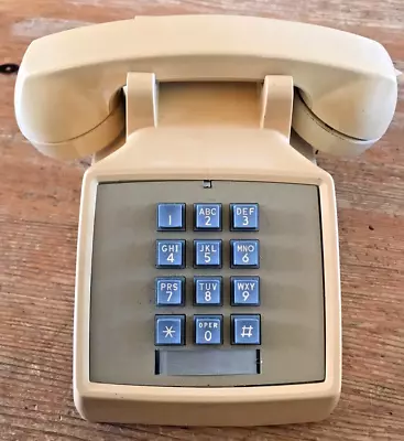 Western Electric Bell System Phone Push Button Desk Telephone Blue Buttons VTG • $19.99