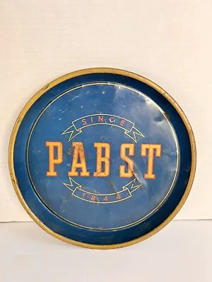 VINTAGE  1940's ORIGINAL Pabst Blue Ribbon Beer Tray 12  Diameter Antique Bar H1 • $65