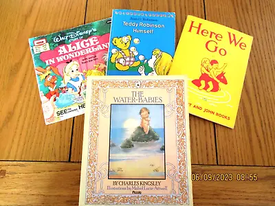 4 Vintage Children's Bks The Water Babies/Alice/Teddy Robinson/Janet & John    D • £7.50