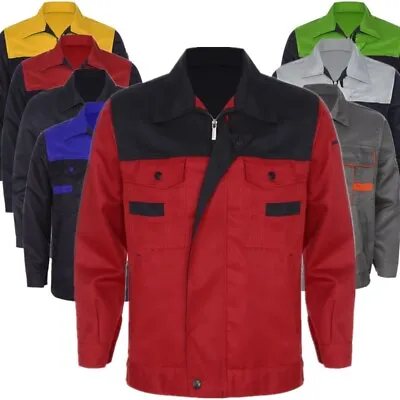 Mens Long Sleeve Work Coat Pocket Shirts Workshop Auto Mechanic Uniform Workwear • $7.97