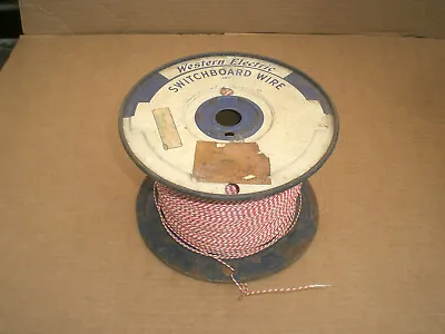 4.5 Lb Vintage Western Electric Metal Spool Red Wt Cloth Switchboard Wire 24 Ga • $300