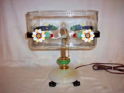Antique Vintage Fish Bowl Holder Cast Iron Houze Glass Lamp Light Art Deco • $425