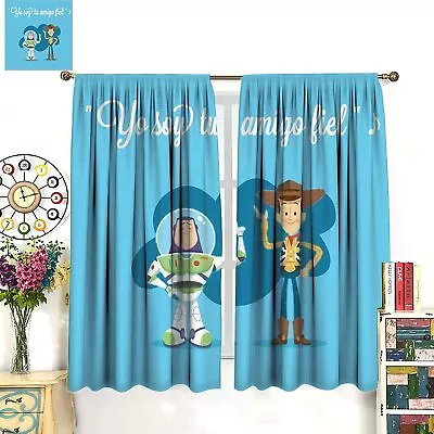 Curtains Eyelet Blackout Opaque Decor Bedroom/Living Room/Door Cartoon Toy Story • £25.06