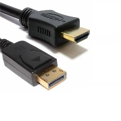 DP Displayport Male To HDMI Male Cable Converter Adapter For HP/DELL PC 1M - 5m • £7.71