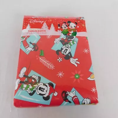 Disney Christmas Mickey Mouse Minnie Donald Duck PEVA Vinyl Tablecloth 70  Round • $18