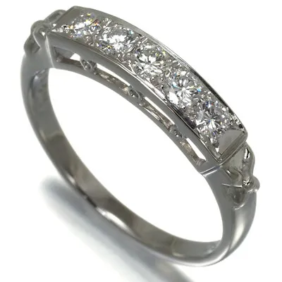 Auth MIKIMOTO Vintage Ring Diamond 0.27ct 5P US6 950 Platinum • $491.28
