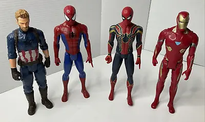 Marvel 12  Figures Lot Of 4 Captain America Spiderman Golden Spiderman Ironman • $19.99
