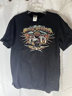 2011 Harley Davidson Powder Keg Mason Ohio Ride Free Eagle T-Shirt Large • $20.99