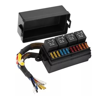 Fuse And Relay Box 12V Pre-Wired Fuse Block With 4 Relays And 12 Way BXS4 • $62.48