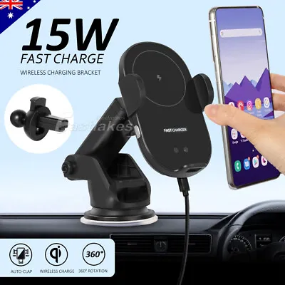 Automatic Clamping Wireless Car Charger Mount Air Vent Holder For IPhone Samsung • $26.45