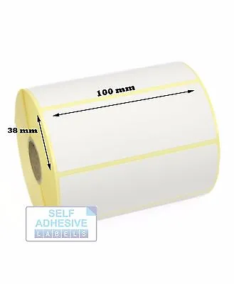 WHITE Direct Thermal Labels 100mm X 38mm 1000 (100x38) Zebra Type Printer Label • £12