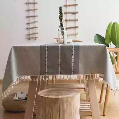 Cotton Linen Rectangular Table Cloth Kitchen Table Map Tablecloth Decoration • $55.38