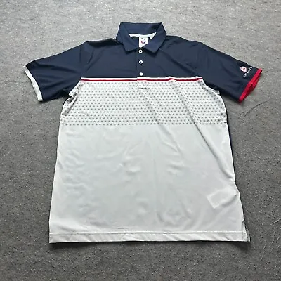 Puma Volition Golf Performance Polo Shirt Men M Red White Blue USA Stars • $19.79