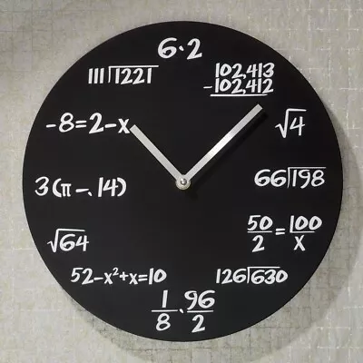 Mathematical Equation Math Quiz Black Board Home Wall Clock - GREAT GIFT IDEA • $34.99